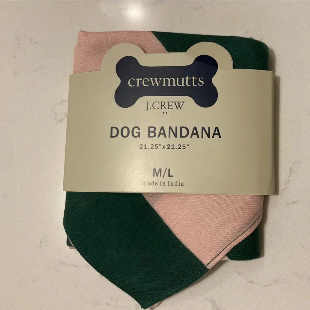 Dog Bandana New JCrew Crewmutts Rugby style 100% Organic Bandana